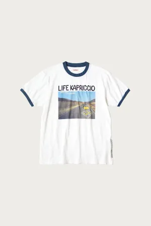 20/-Jersey RINGER T (LIFE KAPRICCIO ROAD SIGN PAINTER) - White