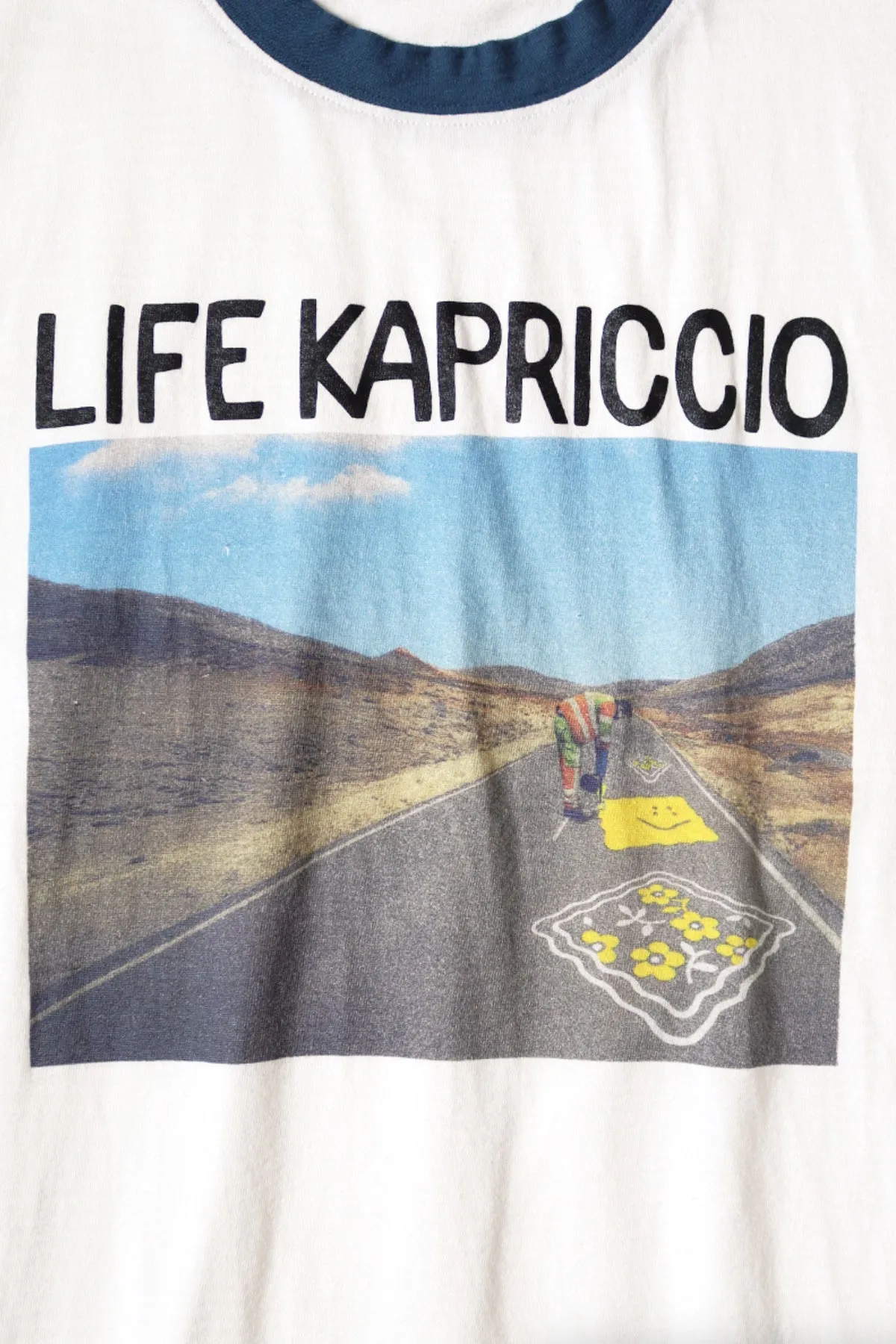 20/-Jersey RINGER T (LIFE KAPRICCIO ROAD SIGN PAINTER) - White
