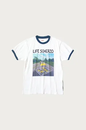 20/-Jersey RINGER T(LIFE SCHERZO ROAD SIGN PAINTER) - White