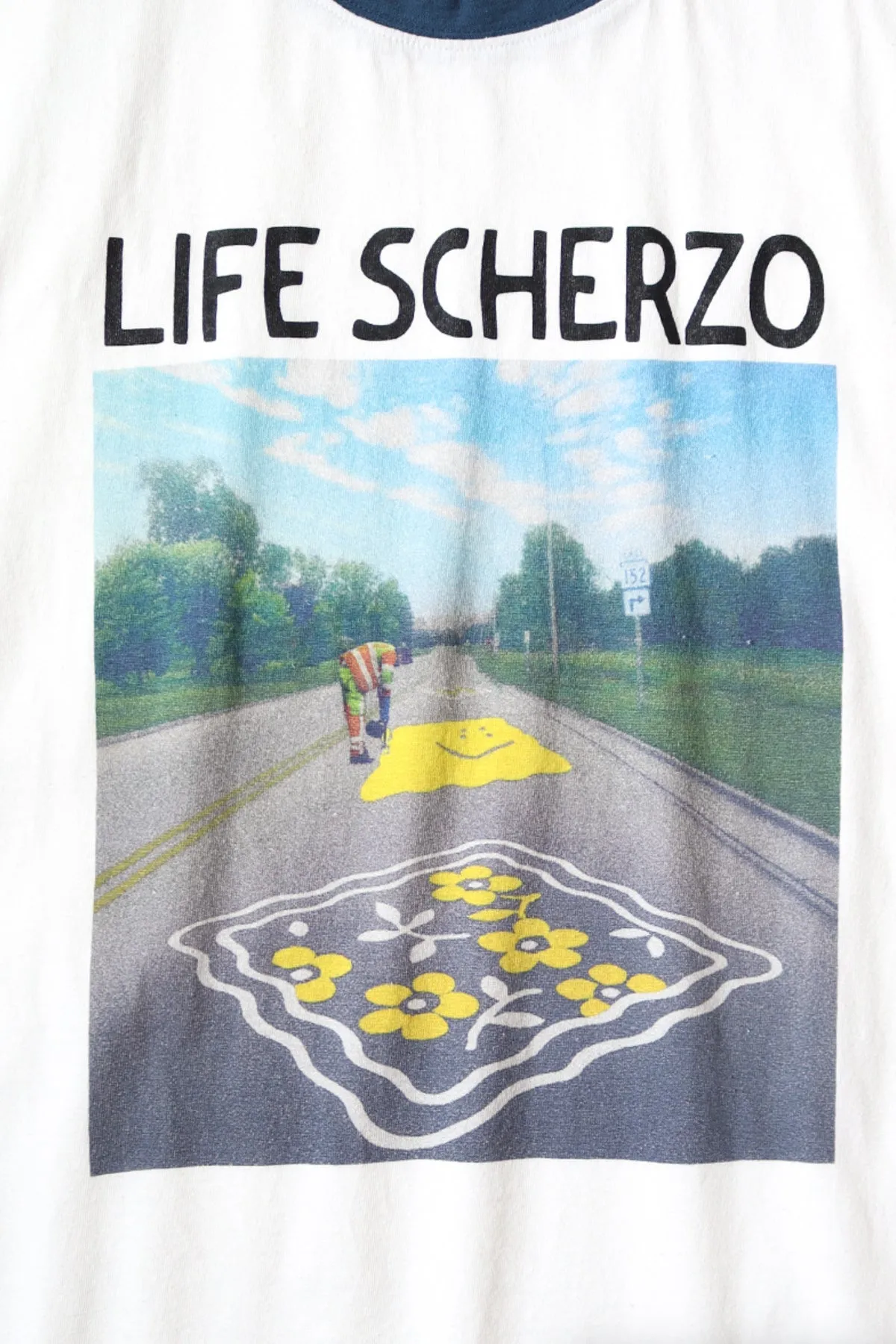 20/-Jersey RINGER T(LIFE SCHERZO ROAD SIGN PAINTER) - White