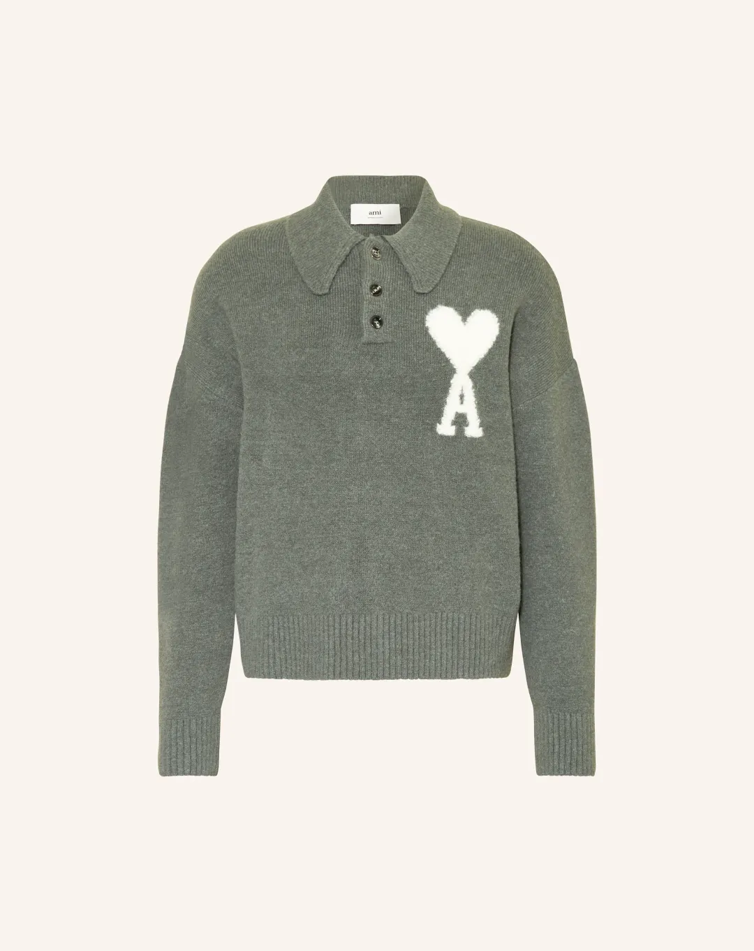 AMI Paris Knitted Cardigan in Lilac and Grey