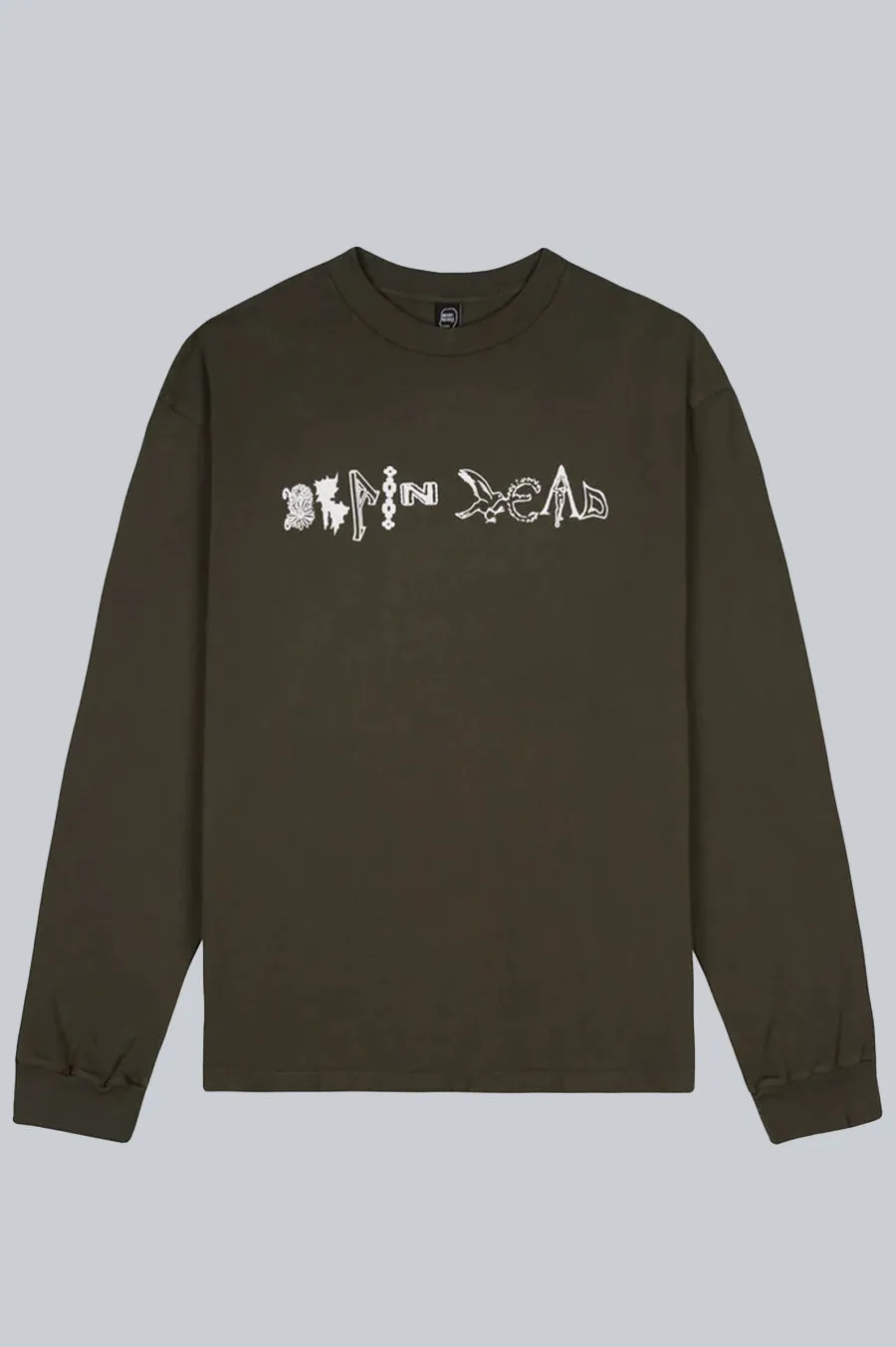 BRAIN DEAD EARTH WISDOM LONG SLEEVE SHIRT DARK GREEN