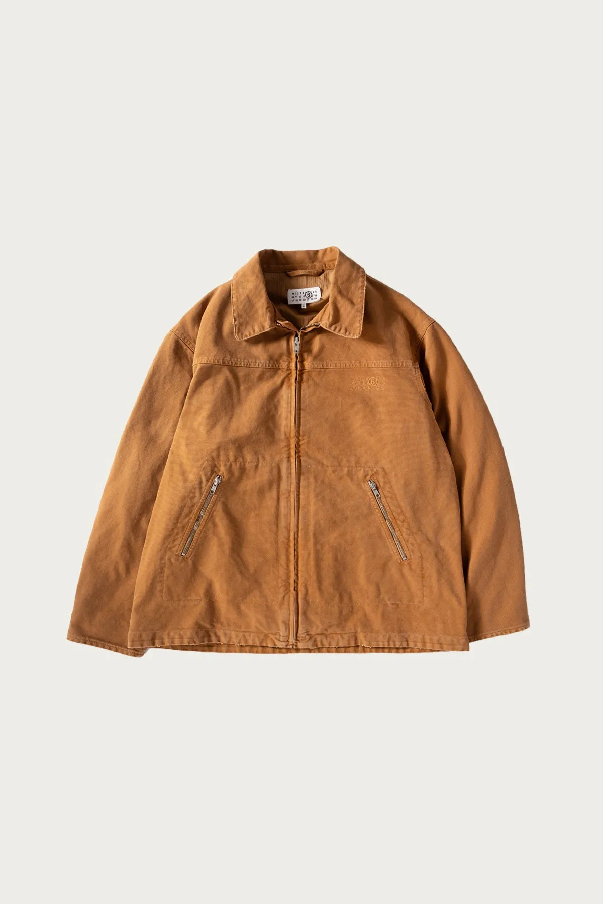 Canvas Numeral Work Jacket - Brown/Tan