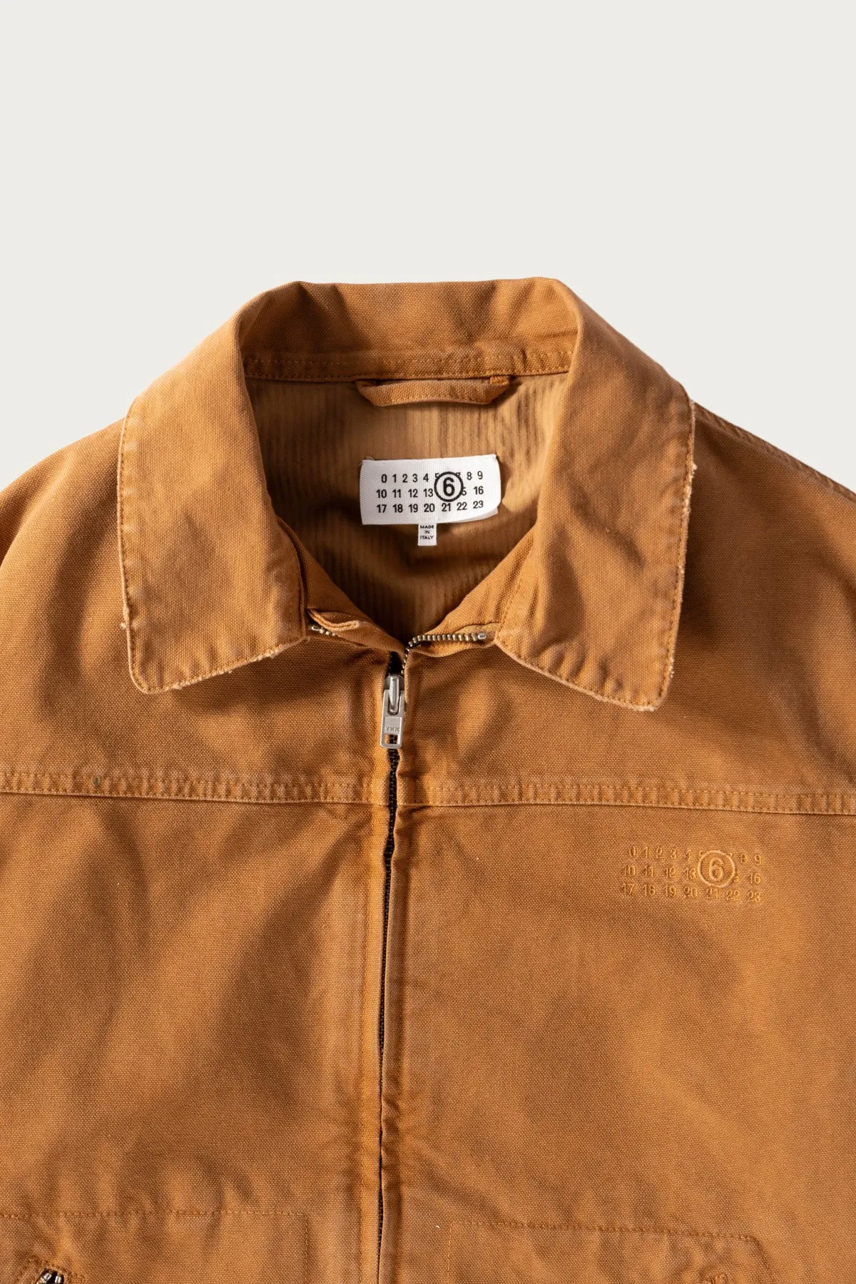 Canvas Numeral Work Jacket - Brown/Tan