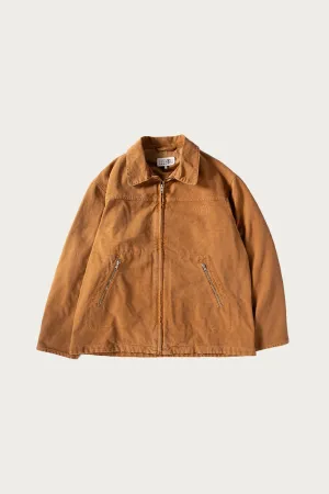 Canvas Numeral Work Jacket - Brown/Tan