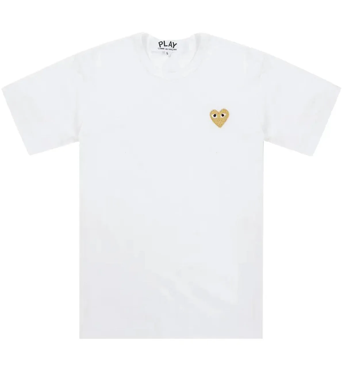 CDG Play Gold Heart T-Shirt (White)