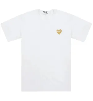CDG Play Gold Heart T-Shirt (White)