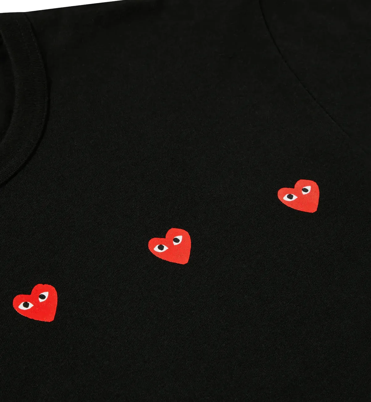 CDG Play Multi Red Heart T-Shirt (Black)