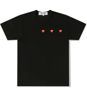 CDG Play Multi Red Heart T-Shirt (Black)
