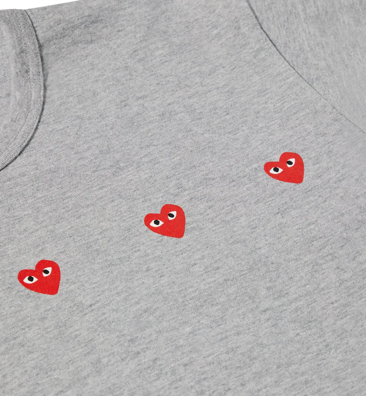 CDG Play Multi Red Heart T-Shirt (Grey)