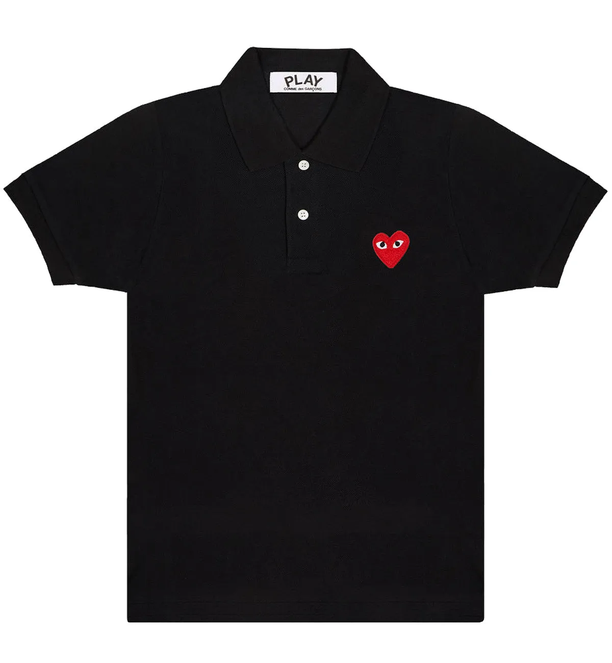 CDG Play Red Heart Polo Shirt (Black)