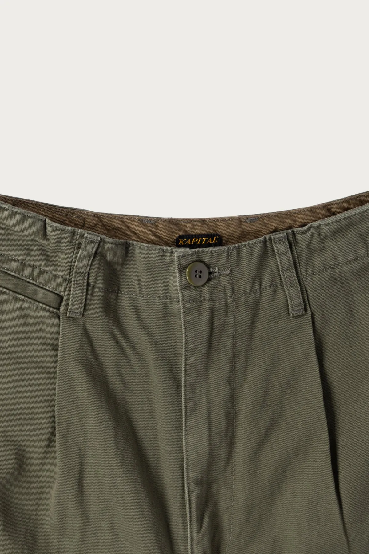 Chino High Waisted NIME Pants (CACTUS Embroidery) - Khaki