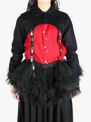 COMME DES GARCONS NOIR - Women Chain Decorated Strap Mini Blouse