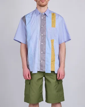 COMME des GARONS HOMME Cotton Check Multi Fabric Button Shirt Mix