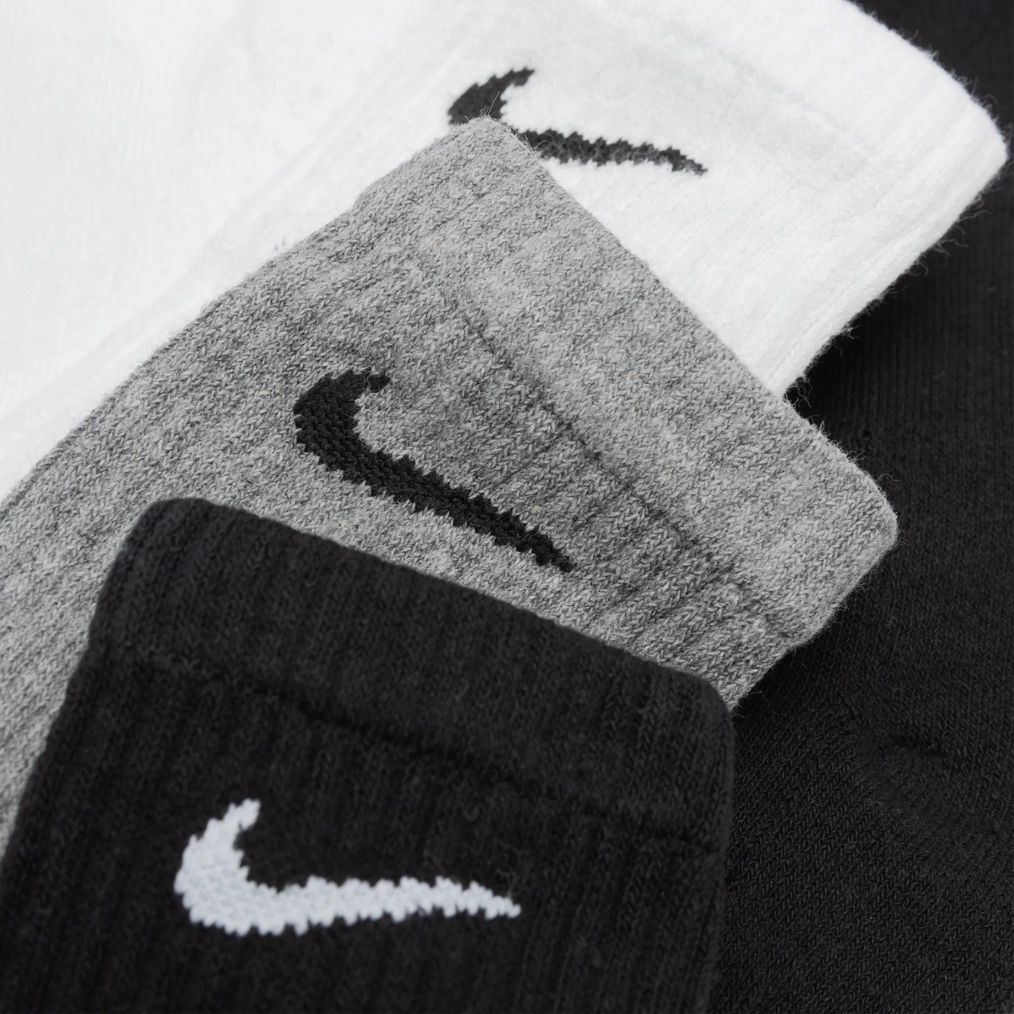 EVERYDAY PLUS CUSHIONED CREW SOCK (3-Pack) BLACK/GREY/WHITE