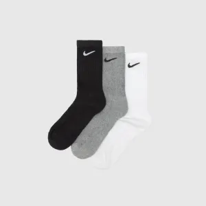 EVERYDAY PLUS CUSHIONED CREW SOCK (3-Pack) BLACK/GREY/WHITE