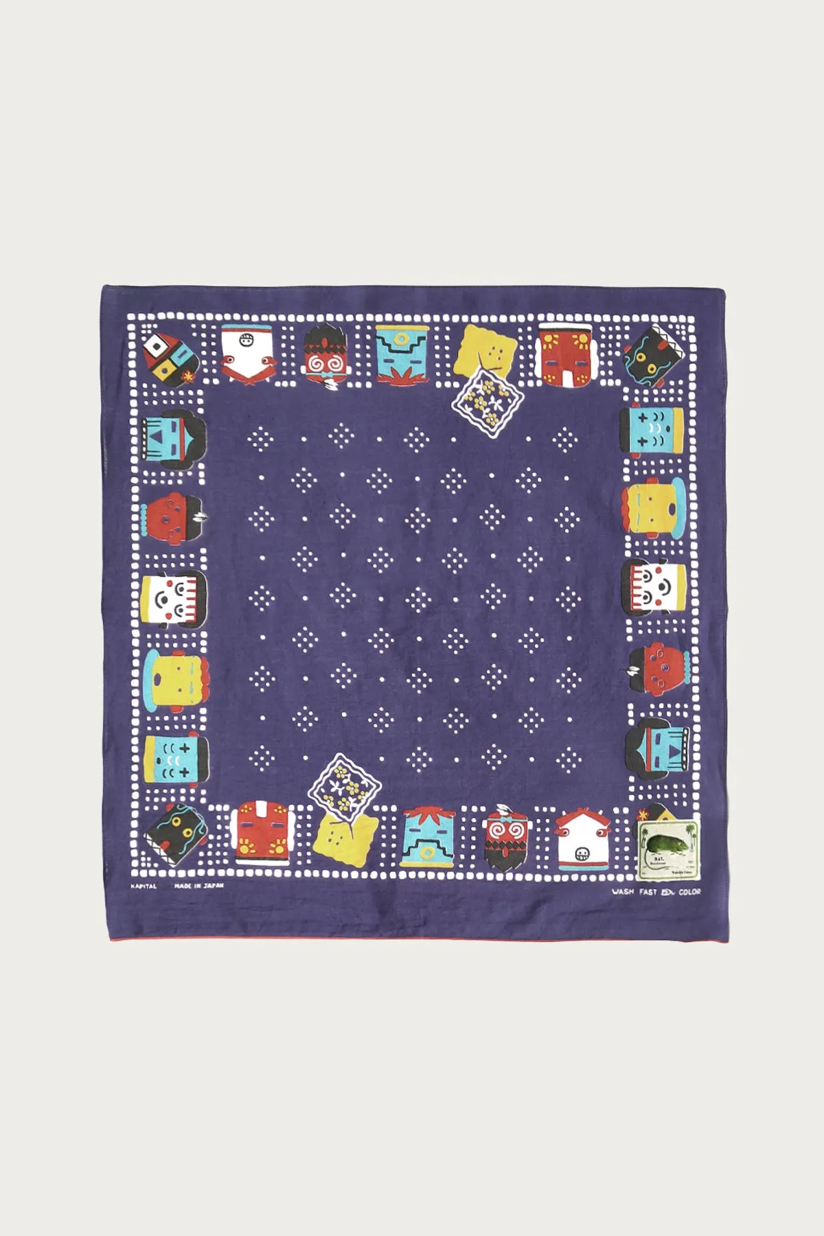 Fastcolor Selvedge Bandanna (KACHINA & PECKISH RAINBOWY) - Purple