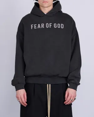 Fear of God Overlapped French Terry FOG Print Hoodie Black/Grey