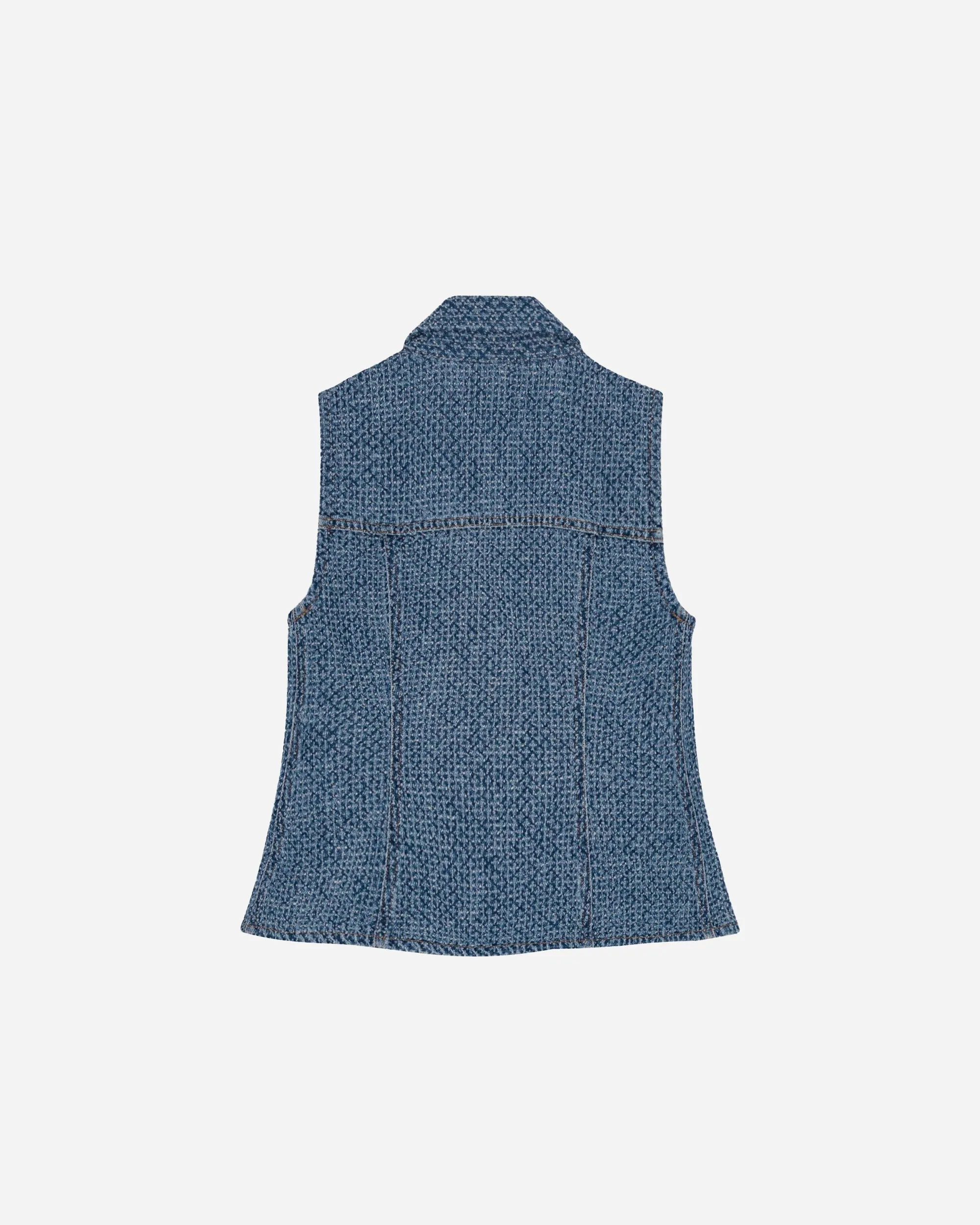 Fluffy Denim Fitted Top
