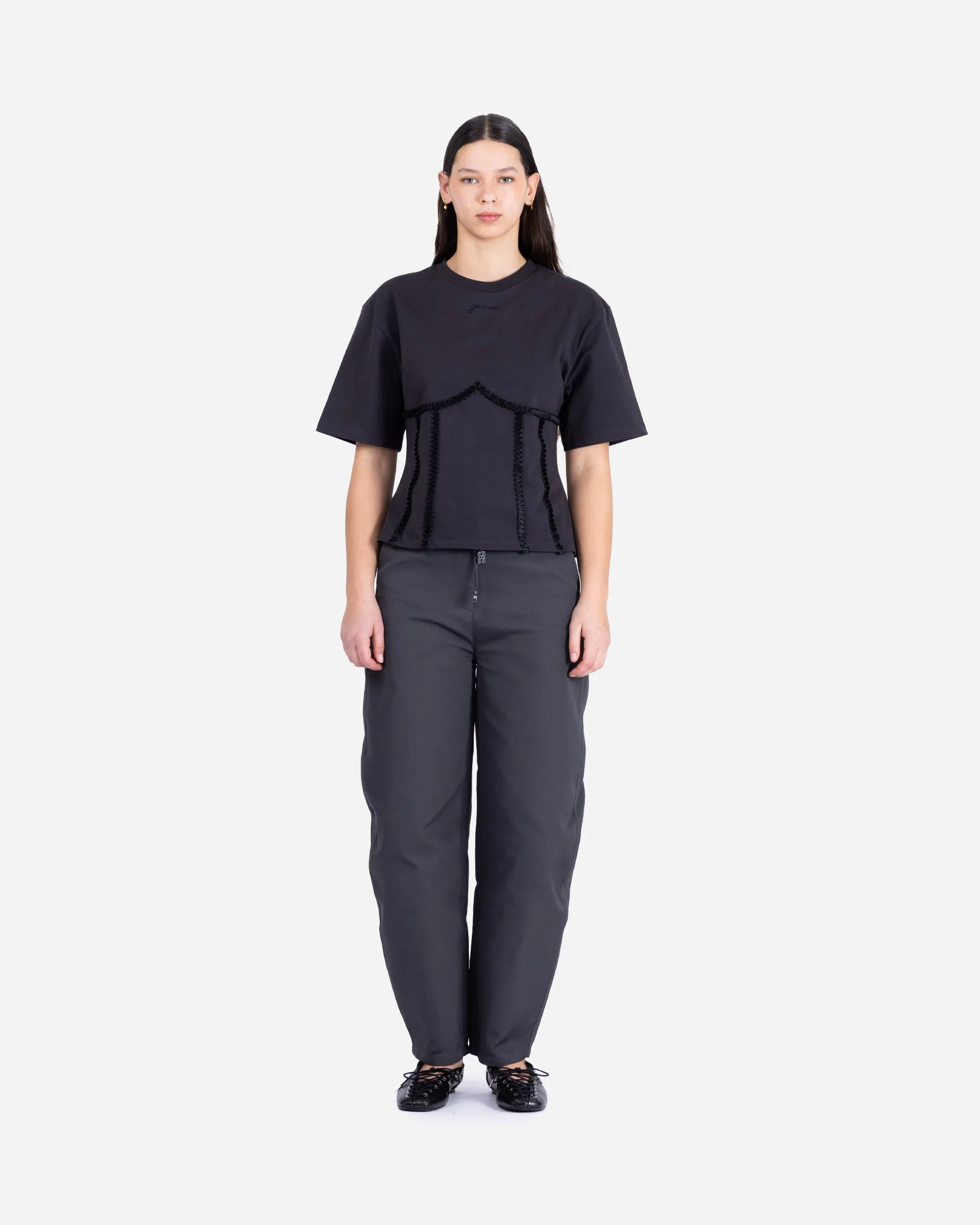 Heavy Cotton Tie Back Waisted T-shirt