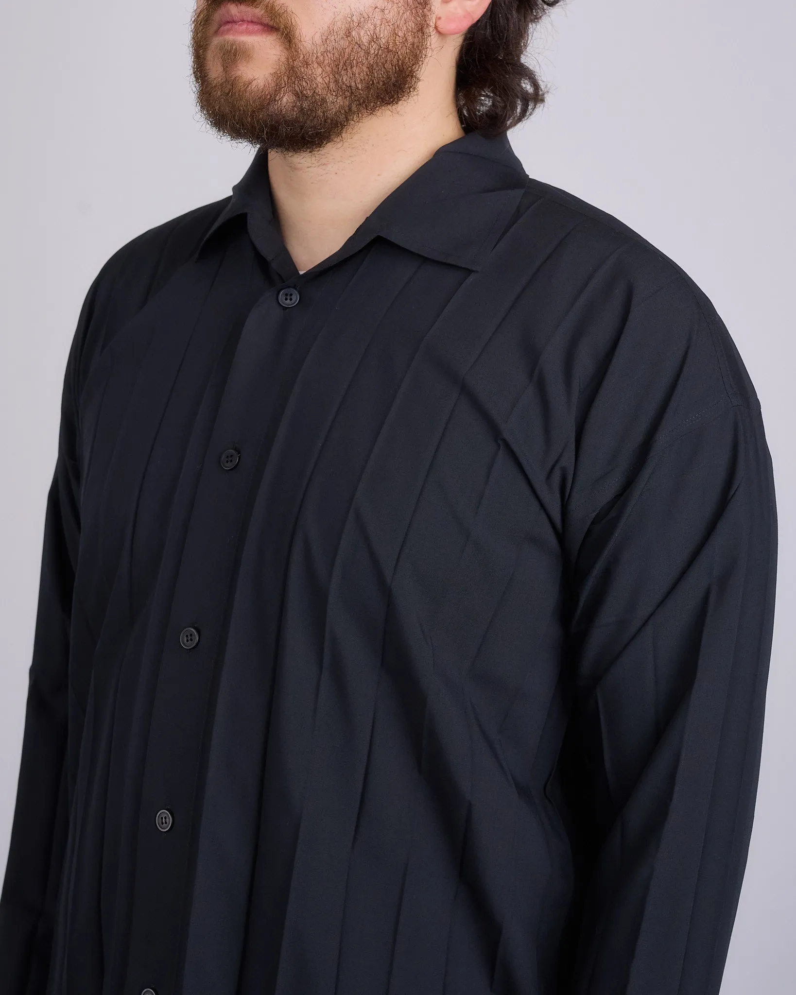 HOMME PLISS ISSEY MIYAKE November Edge Button Shirt Black