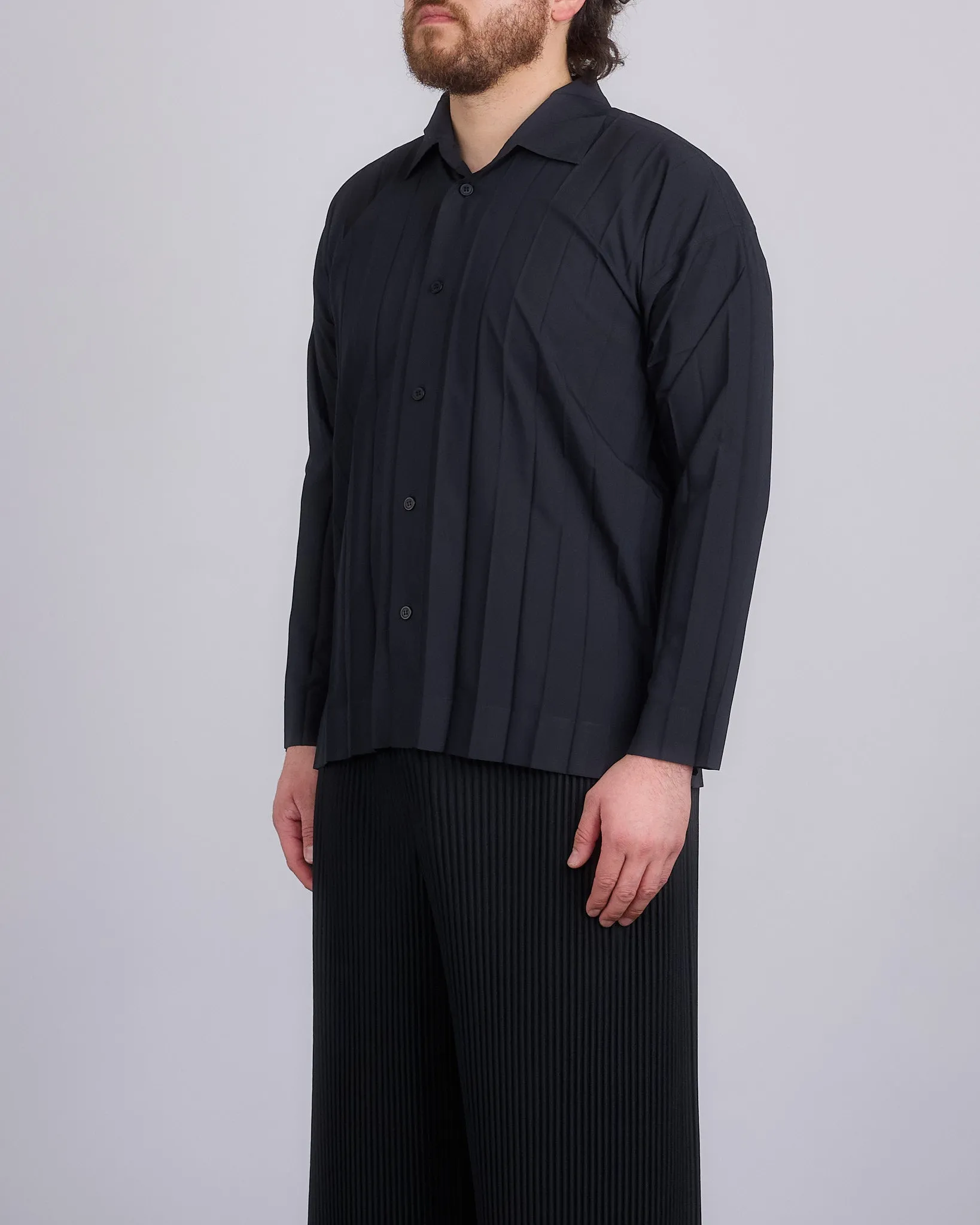 HOMME PLISS ISSEY MIYAKE November Edge Button Shirt Black