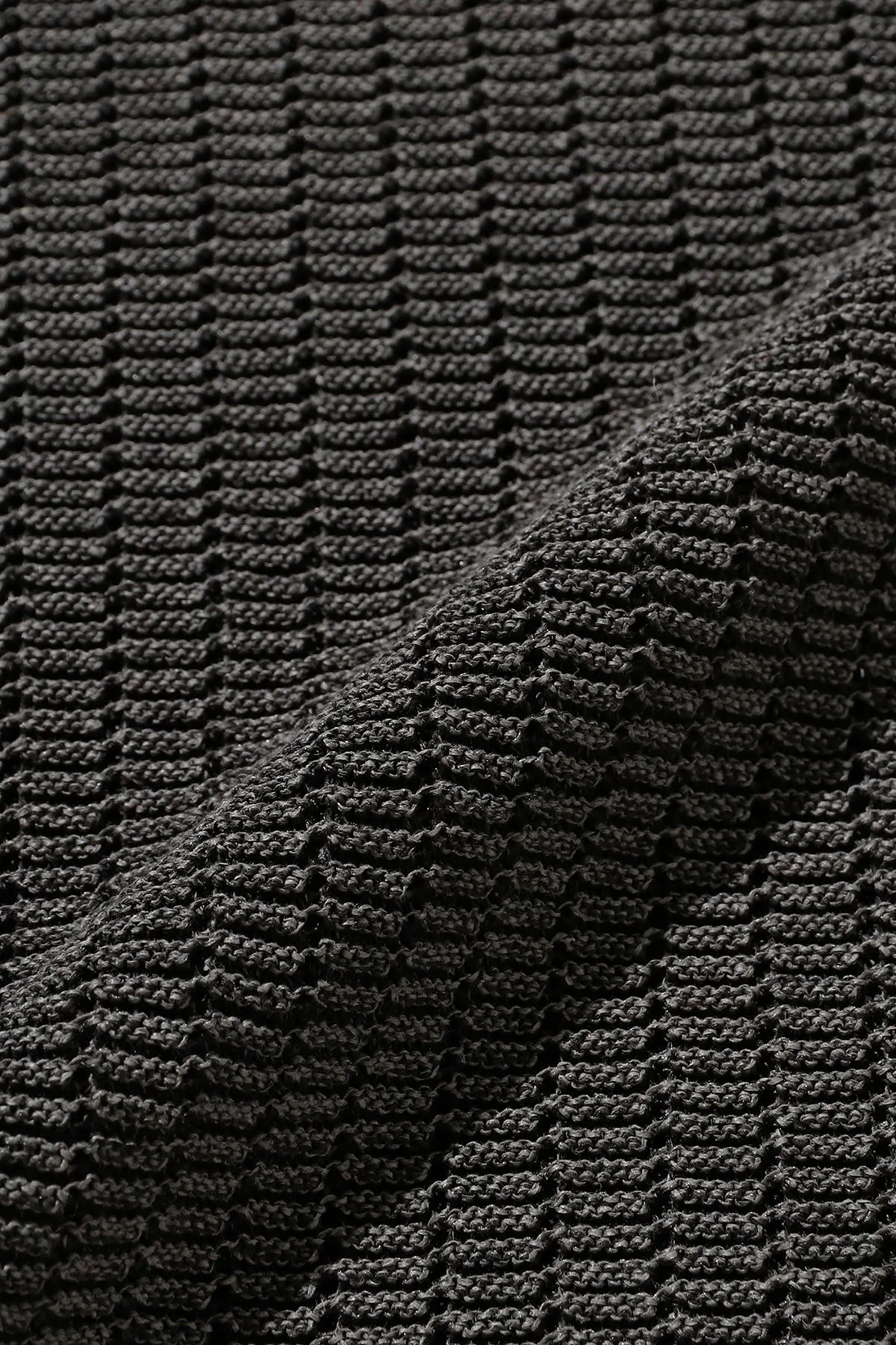 Knit Polo WASHI 2 Tone - Black