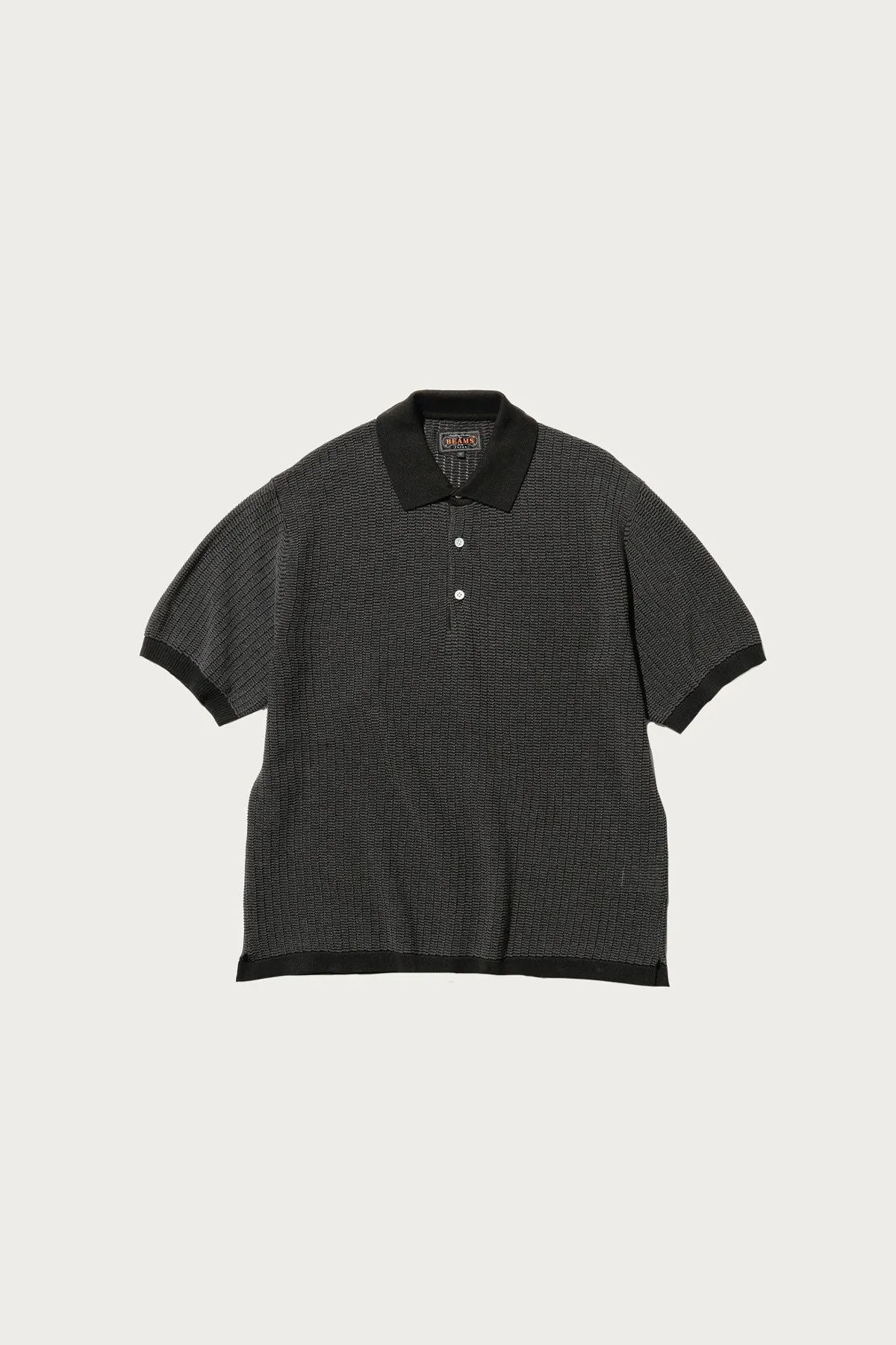 Knit Polo WASHI 2 Tone - Black