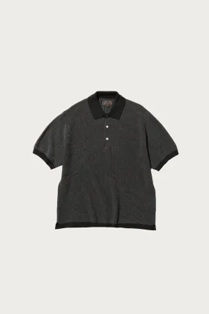 Knit Polo WASHI 2 Tone - Black