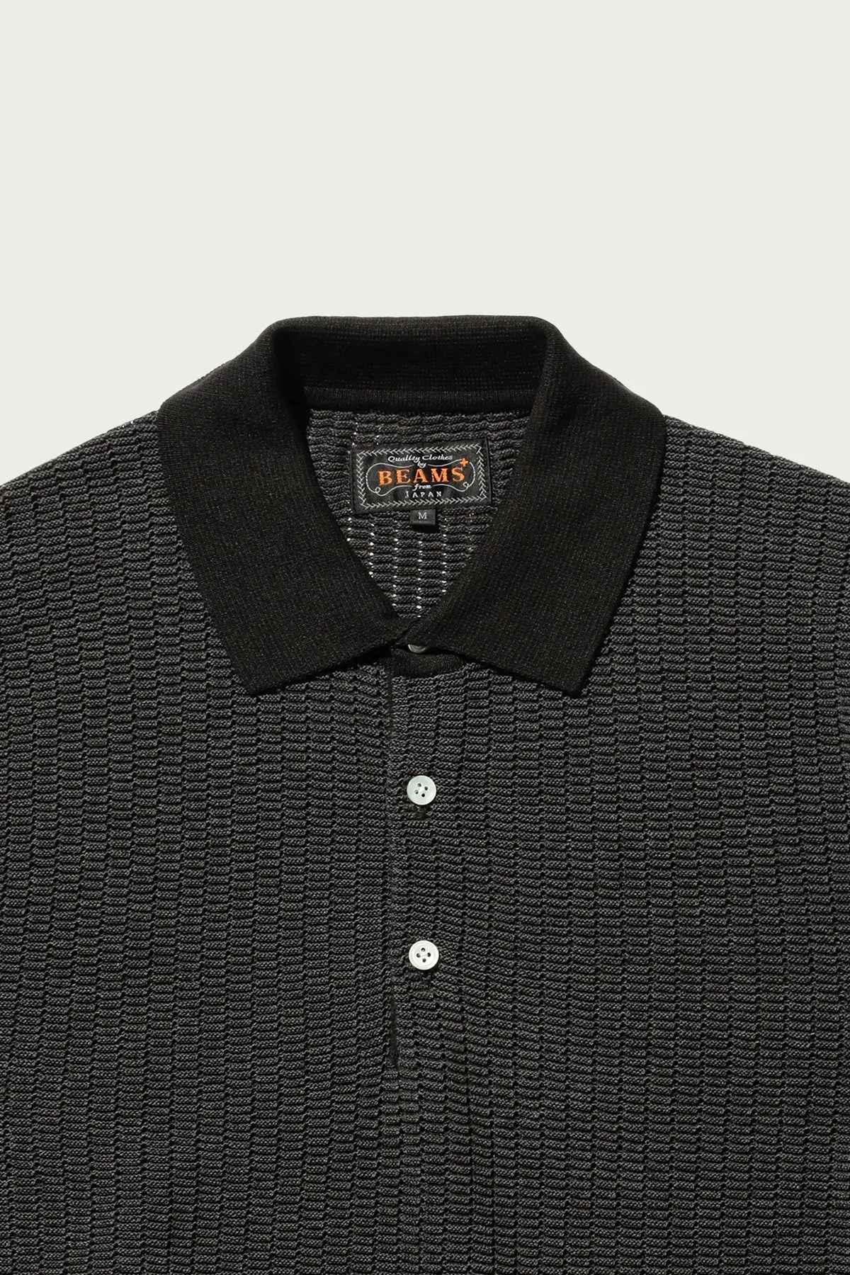 Knit Polo WASHI 2 Tone - Black