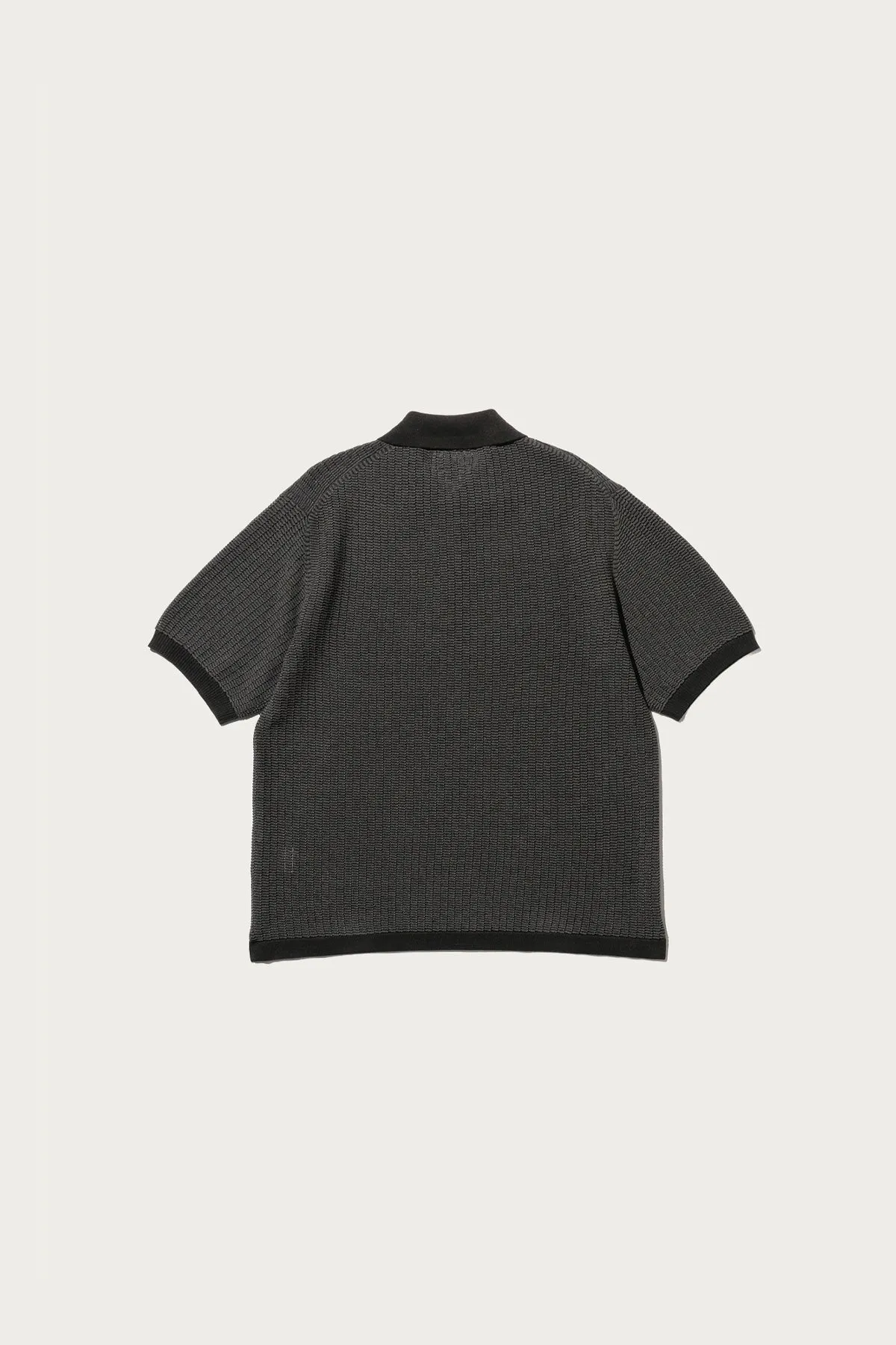 Knit Polo WASHI 2 Tone - Black