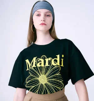 Mardi Mercredi Flower Mardi T-Shirt (Black Yellow)