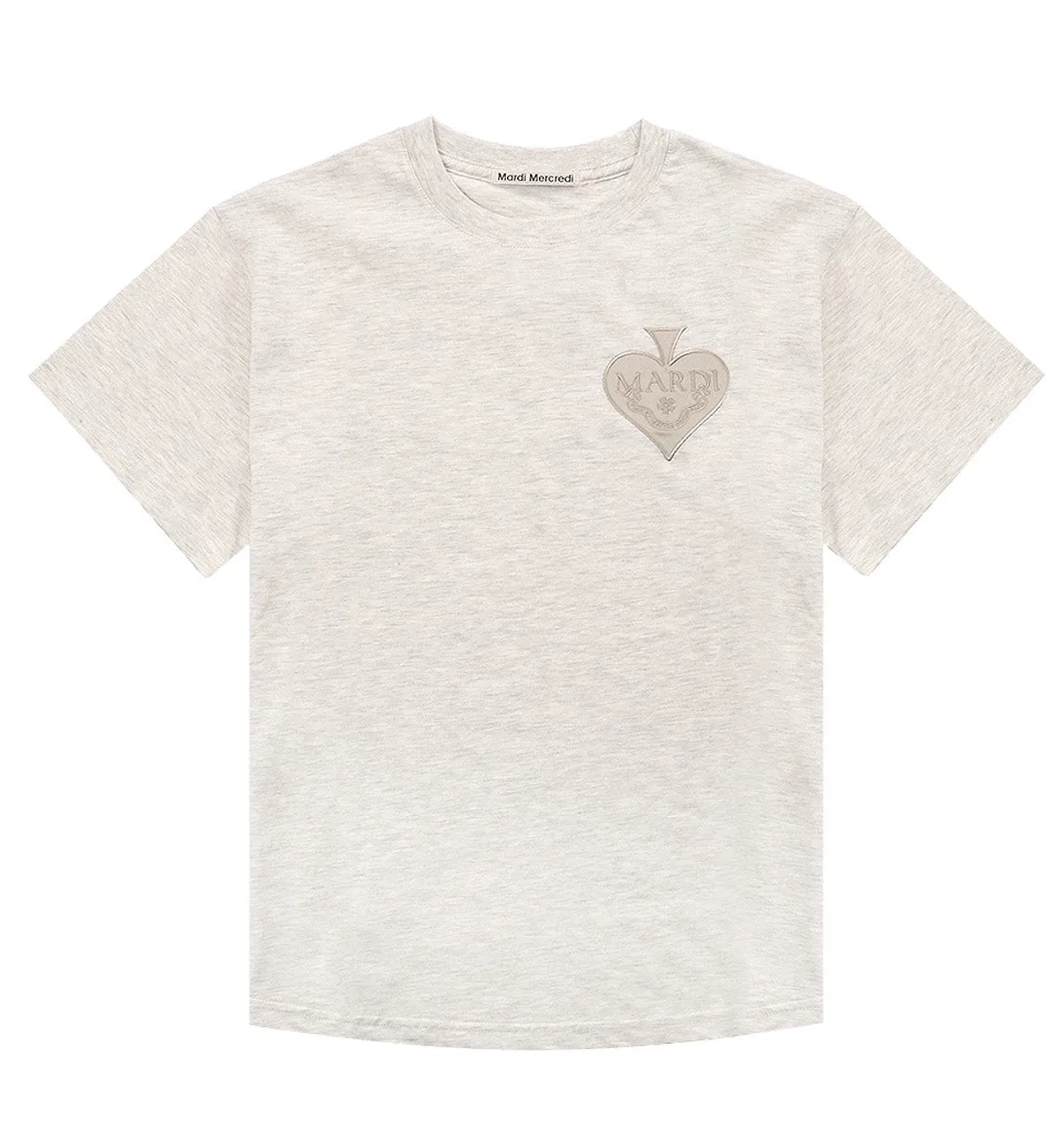 Mardi Mercredi Satin Spade T-Shirt (Heather Beige)