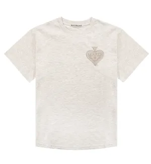 Mardi Mercredi Satin Spade T-Shirt (Heather Beige)