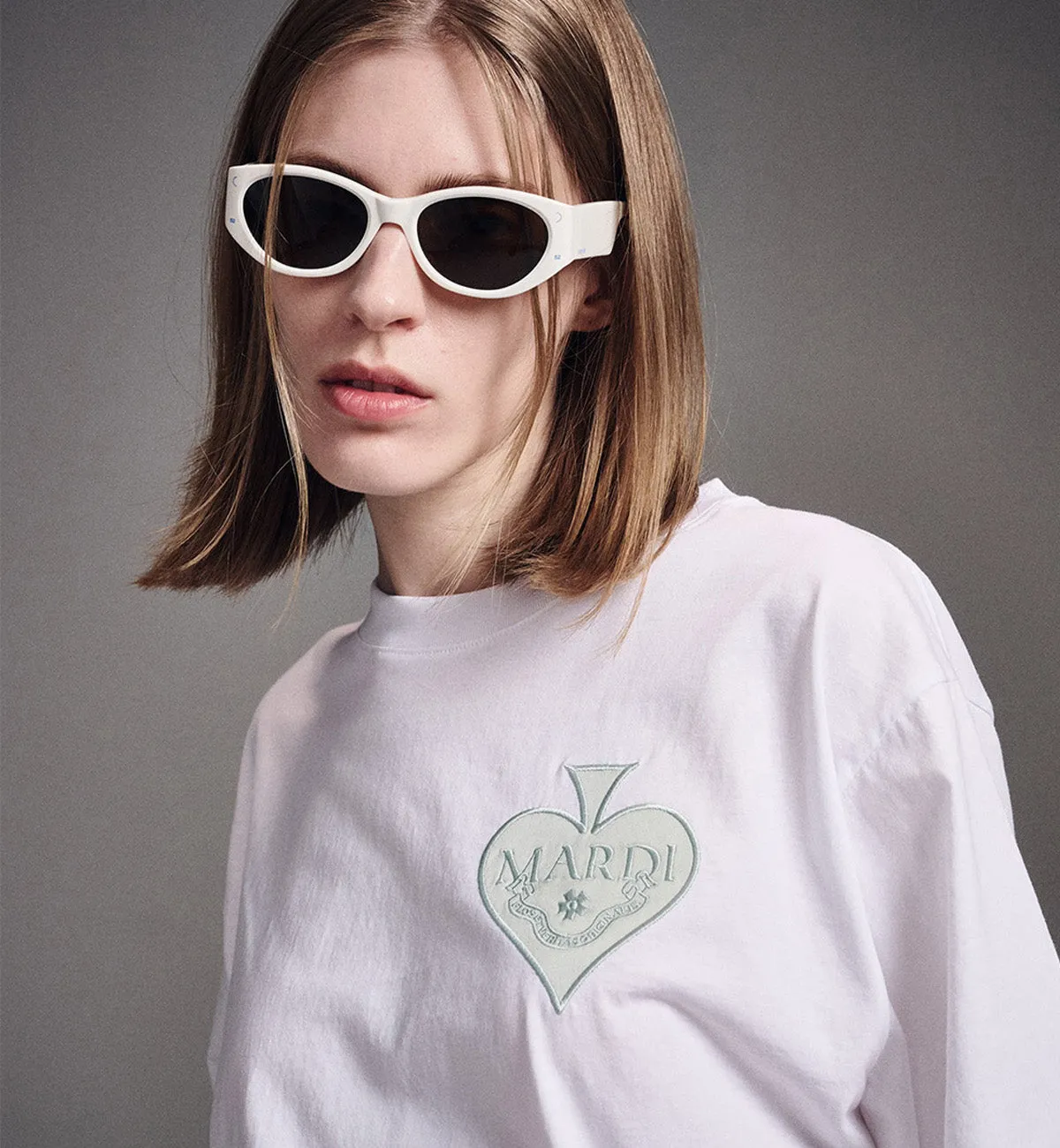 Mardi Mercredi Satin Spade T-Shirt (White Mint)