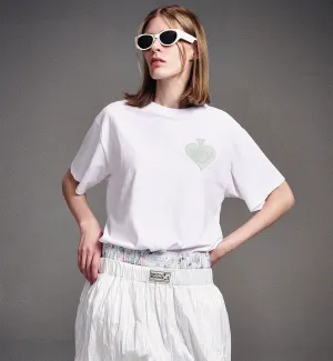 Mardi Mercredi Satin Spade T-Shirt (White Mint)