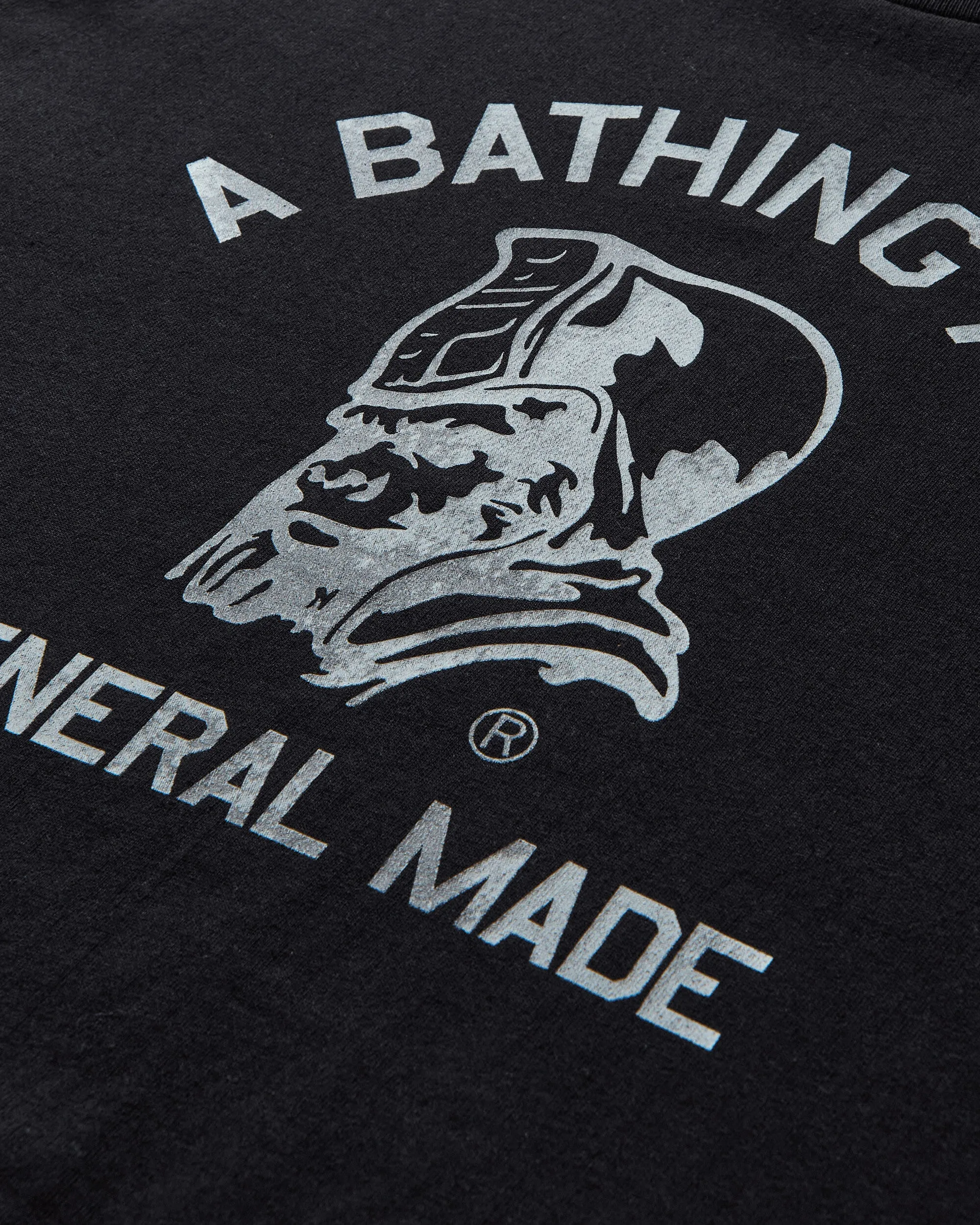 Men's High Tone Bleach General Made T-Shirt Black