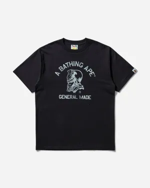 Men's High Tone Bleach General Made T-Shirt Black