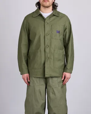 Needles D.N. Coverall Jacket Back Sateen Olive