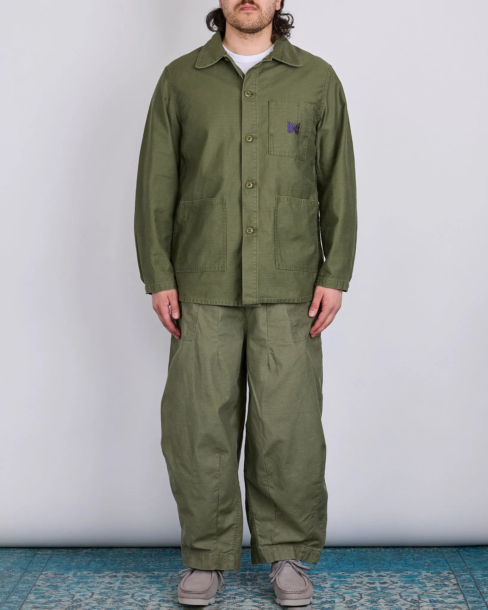 Needles D.N. Coverall Jacket Back Sateen Olive