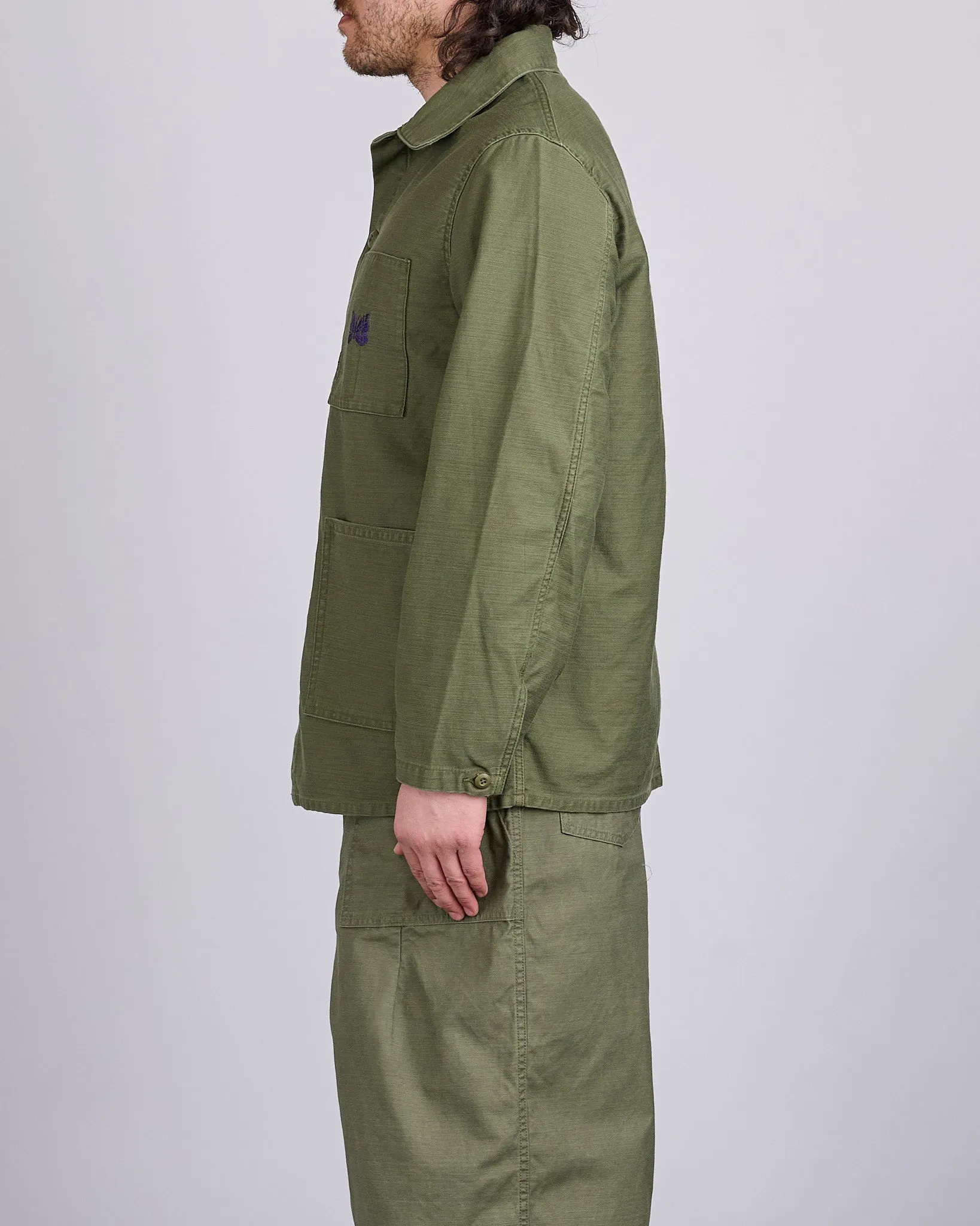 Needles D.N. Coverall Jacket Back Sateen Olive