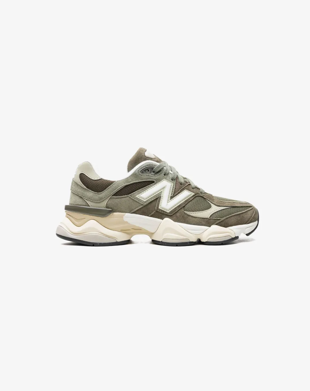 New Balance 9060 Dark Camo Olive Sandstone Sneakers
