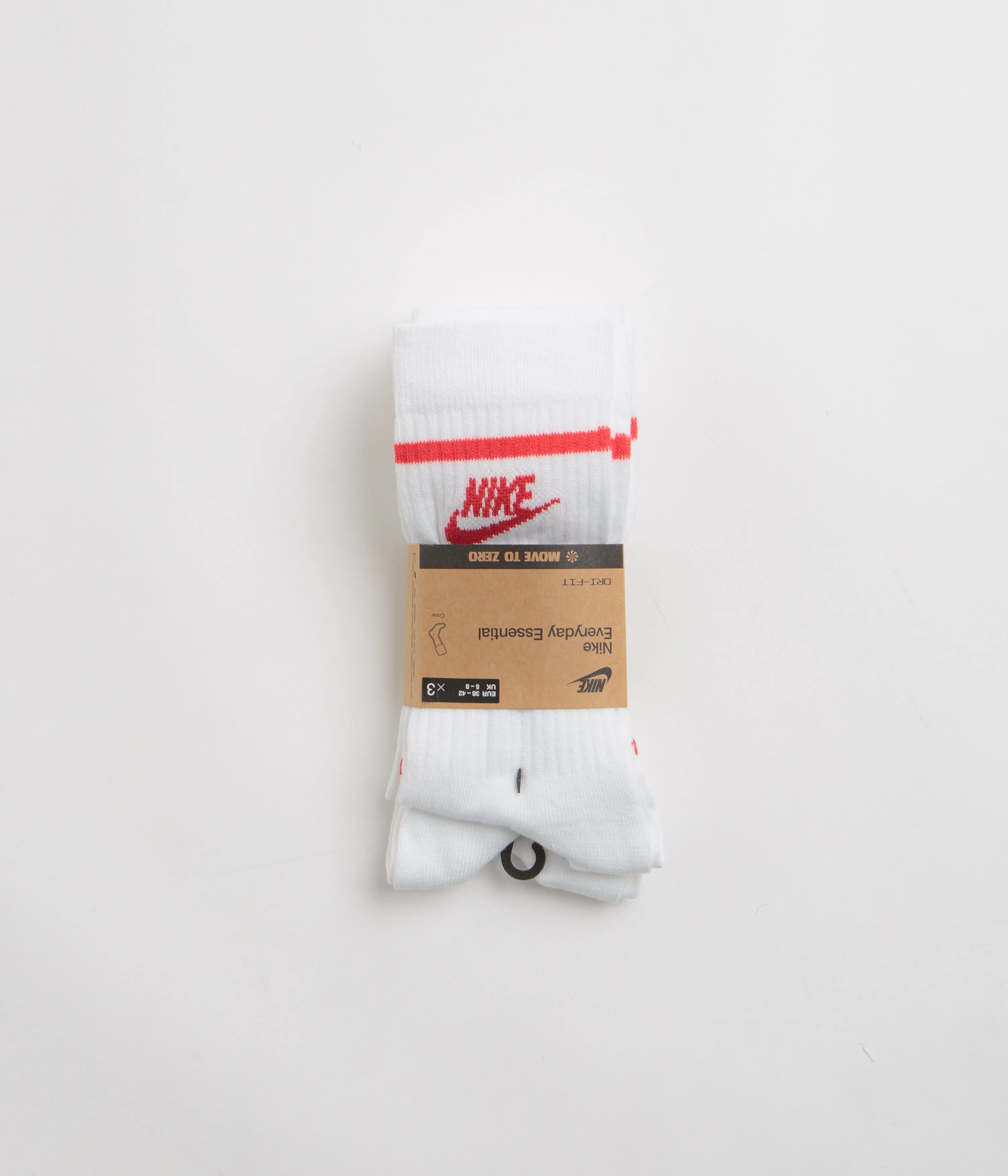 Nike Everyday Essential Crew Socks (3 Pair) - White / University Red / University Red