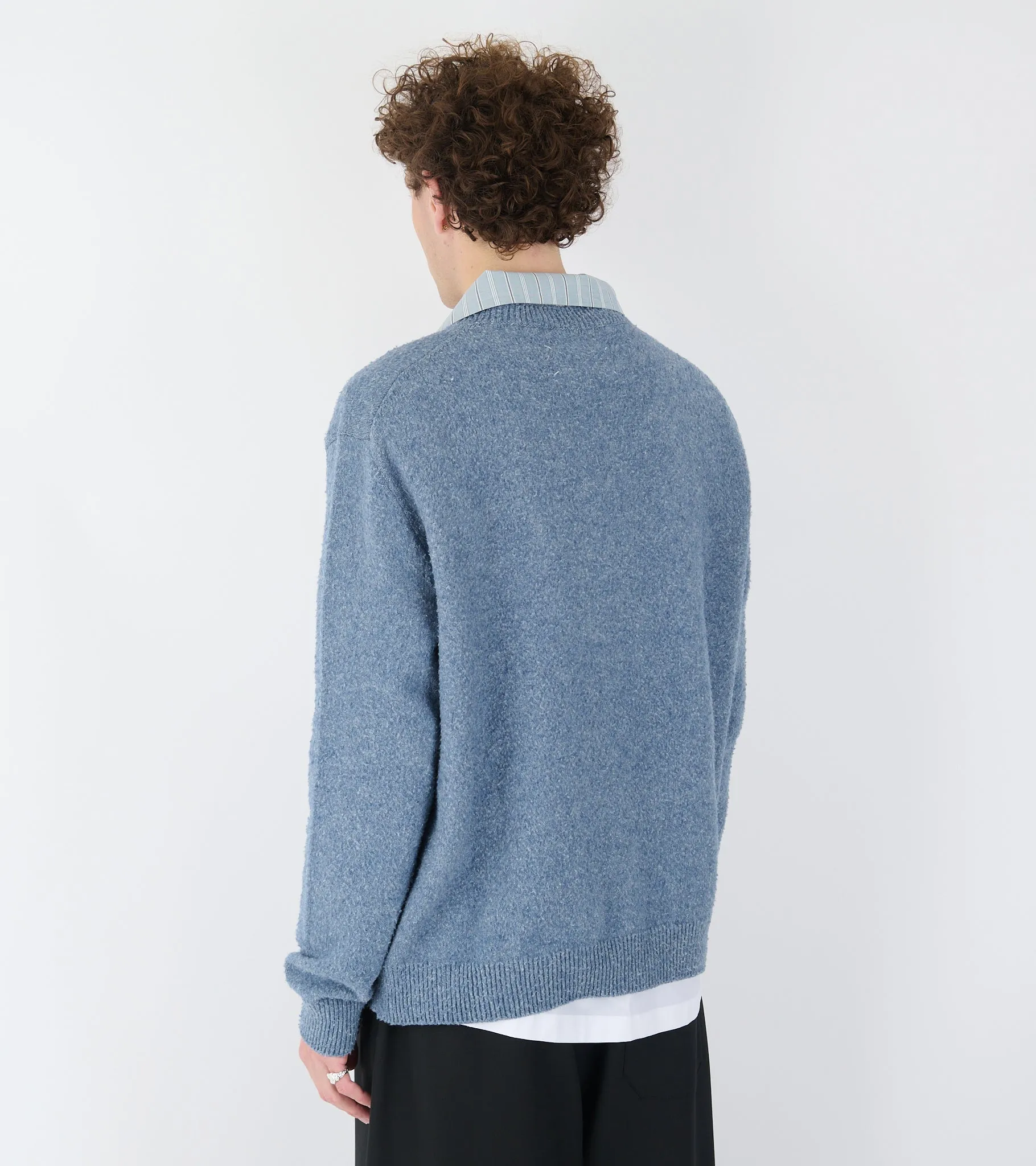 Pile Knit Sweater Blue