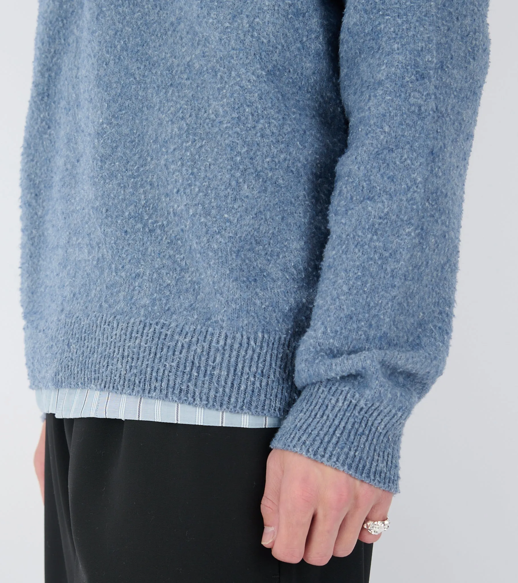 Pile Knit Sweater Blue