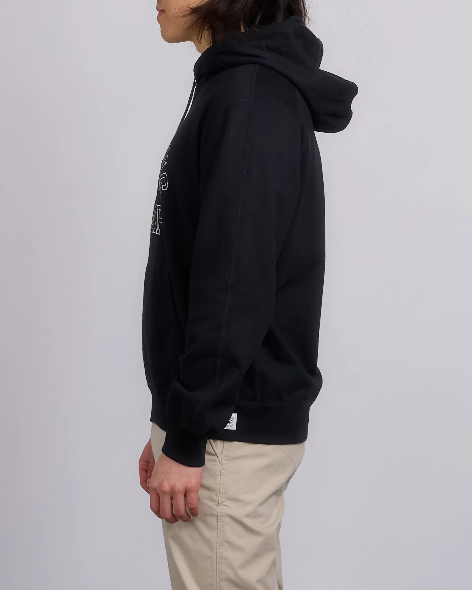 Reigning Champ Midweight Terry Arch Hoodie Black White
