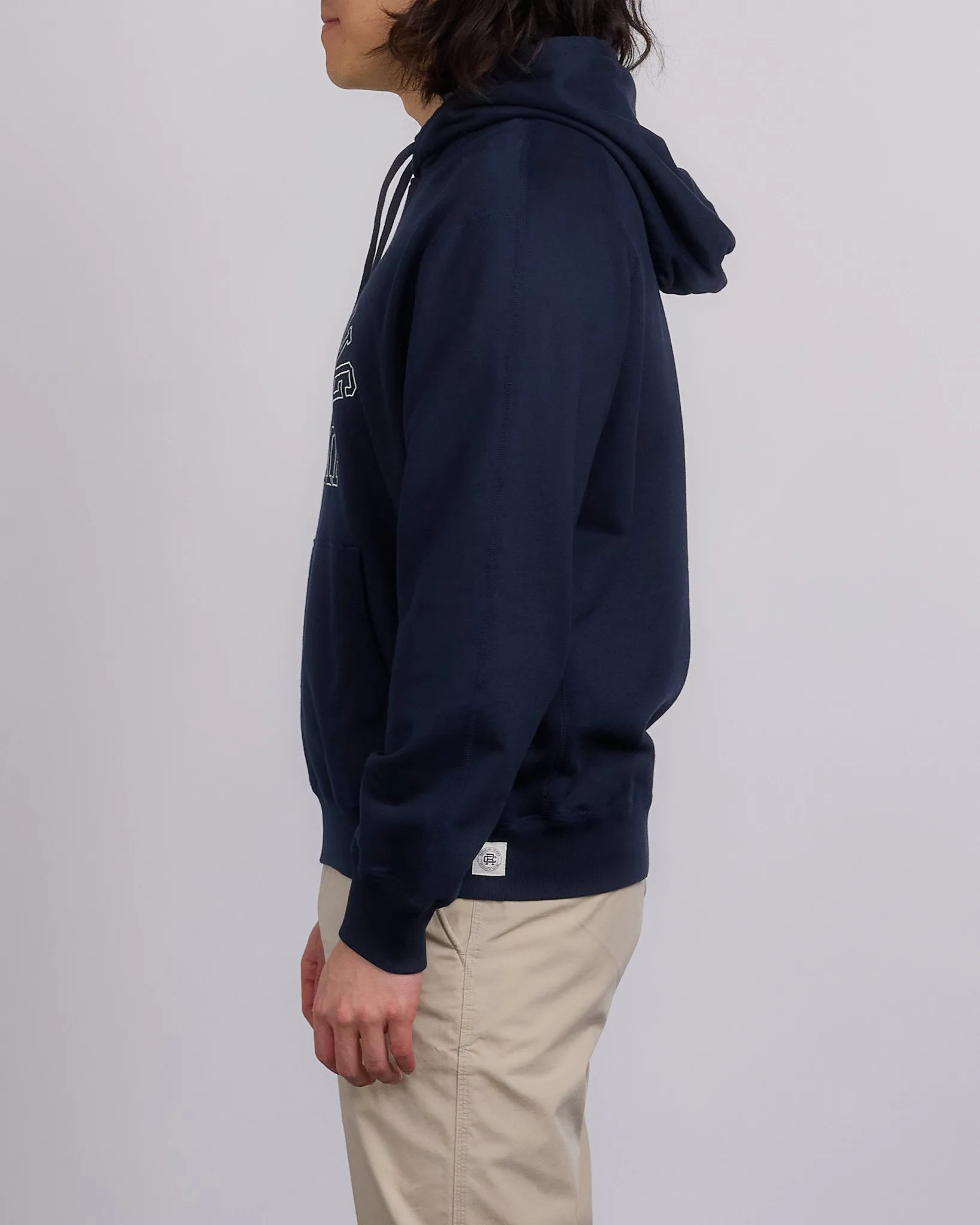 Reigning Champ Midweight Terry Arch Hoodie Navy/White