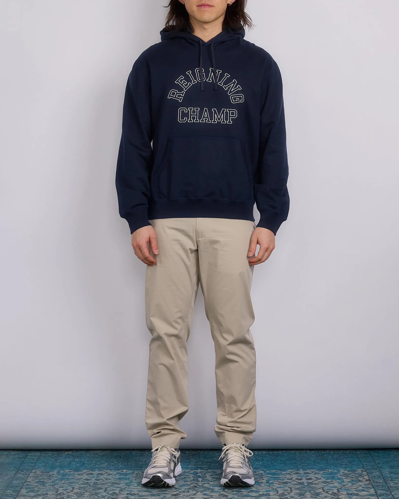 Reigning Champ Midweight Terry Arch Hoodie Navy/White