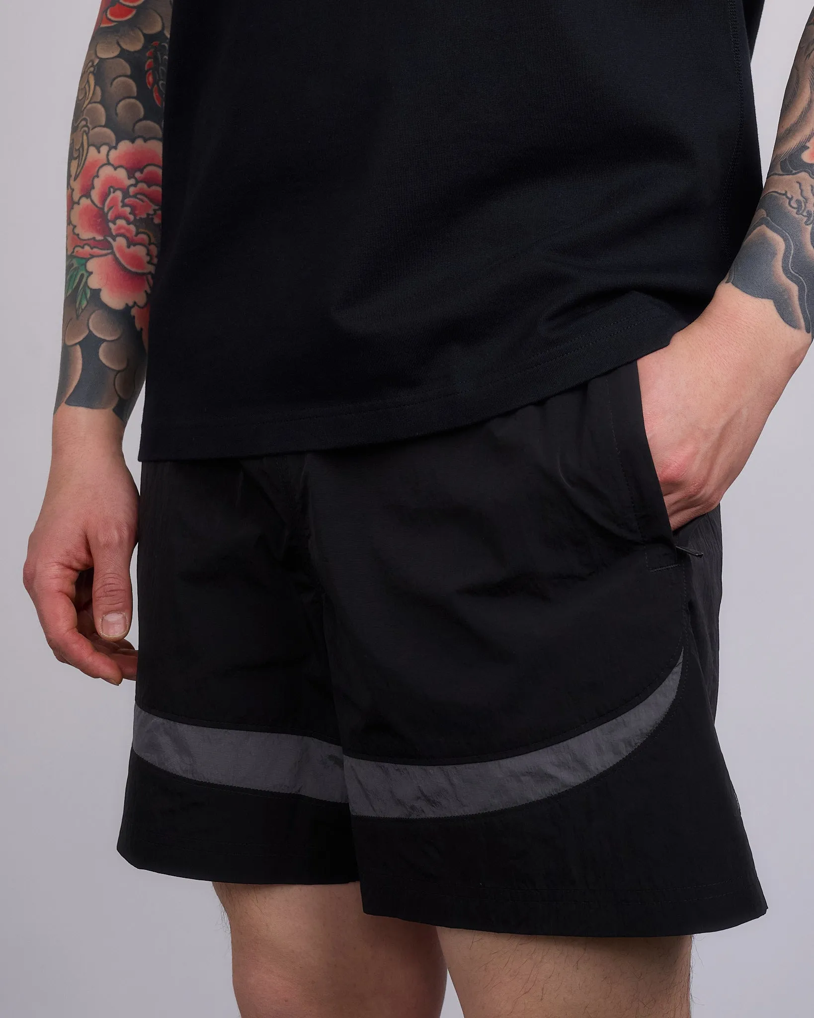 Reigning Champ Textured Nylon Radar Short Black