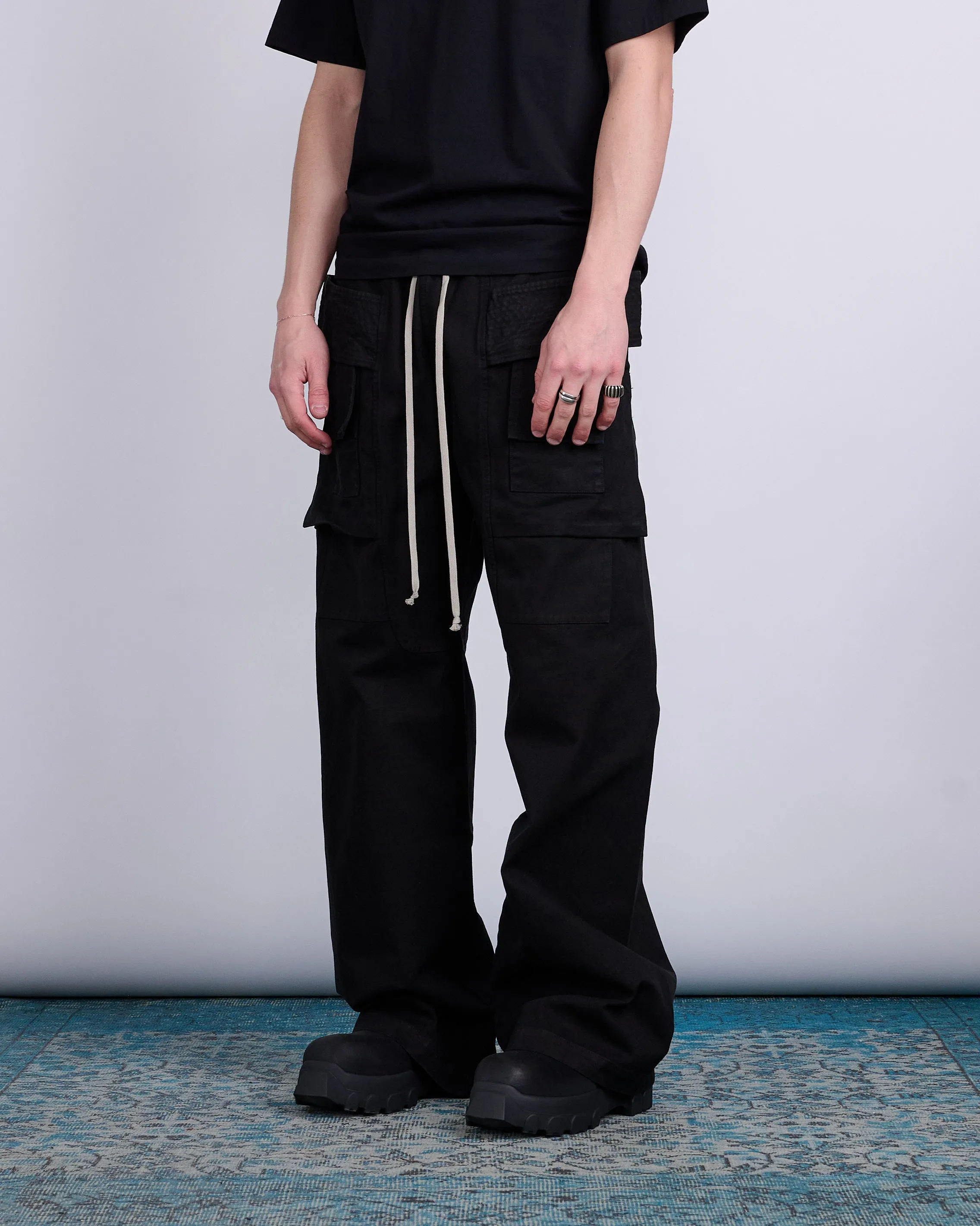 Rick Owens DRKSHDW Creatch Wide Cargo Cotton Canvas Black